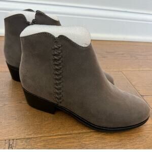 Mia Jaice Heeled Ankle Lasso Bootie Leather Gray Pull On Womens 8.5 NEW